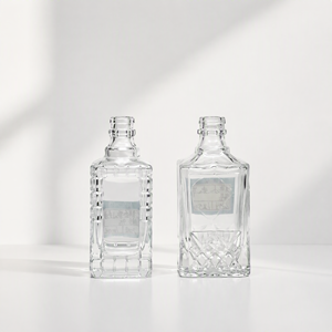 Bouteille de whisky en verre givré avec impression de logo personnalisée directe d'usine, design en relief, bouchon en liège, 500 ml/700 ml, pour liqueur, vodka, <span class=keywords><strong>tequila</strong></span> - Product Image 6