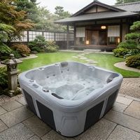 Spa Bestview SUNSPA Roto Mould avec 2 chaises longues et 3 sièges, spa moderne autoportant et portable, 28 jets, garantie de 5 ans
