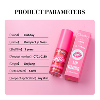 Gloss à lèvres professionnel Clubday, longue tenue, hydratant, illuminateur, brillant, pailleté, effet repulpant, 4,8 ml