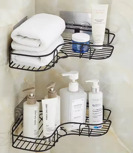 Estante <span class=keywords><strong>de</strong></span> baño <span class=keywords><strong>de</strong></span> acero inoxidable blanco y negro <span class=keywords><strong>de</strong></span> <span class=keywords><strong>dos</strong></span> colores sin perforar - Product Image 6