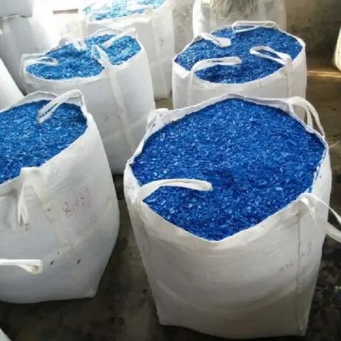 Hdpe Trommelschroot Gerecycled Hdpe Blauw Trommelschroot Hoge Dichtheid Polyethyleen Plastic Materiaal Slijpen