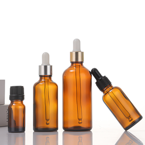Flacon compte-gouttes en verre ambré, conteneur pour huiles essentielles, emballage cosmétique, 10ml 15ml 20ml 30ml 50ml 100ml - Product Image 1