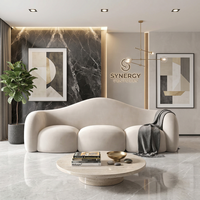 Ensemble Canapé Sectionnel Moderne pour Salon de Beauté, Zone d'Accueil ou Salon – Canapé en Tissu Courbé au Design Créatif avec Options de Couleurs