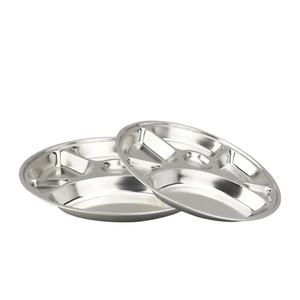 Placa de acero inoxidable dividida para estudiantes, bandeja de comida de alta calidad, con compartimentos ovales - Product Image 4