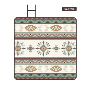 Tapis ultrasonique en film d'aluminium extra large Tapis de plage imperméable à l'humidité pour le camping en plein air, la randonnée Tapis de pique-nique épaissi - Product Image 1