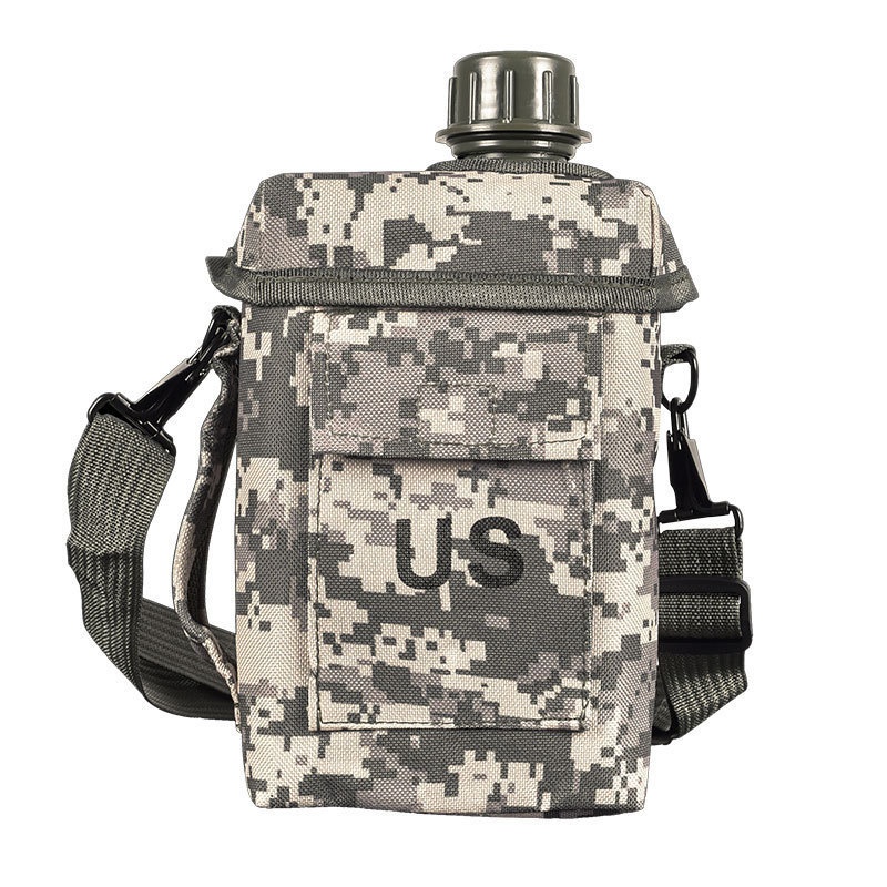 Large Capacity Old-Fashioned Style Flat Water Kettle American Training Outdoor Personal Defense Equipment