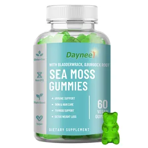 Gummies de musgo marino orgánico Seamoss Gummies veganas Sabor a manzana Soporte para pérdida de peso Suplemento dietético inmunológico Gummy