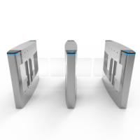 Portillon pivotant à barrière en acier inoxydable 304 avec moteur sans balais, contrôle d'accès biométrique RFID et code QR anti-collision pour bureau