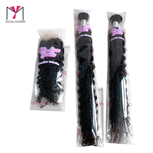 MUYANG CUSTOMIZE Clear Opp <b>Bag</b> For Hair Extensions Printed Logo Heat <b>Seal</b> Packaging - Product Image 1