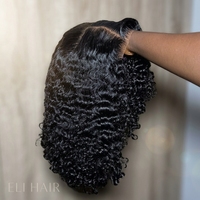 Peluca de Cabello Humano con Frente de Encaje HD, sin Pegamento, Pre-Desplumada, Lista para Usar, Cabello Brasileño de Lujo, Rizado Profundo, Peluca Corta Birmana