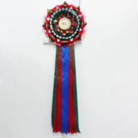 Guirlandes de roses imprimables faites à la main, grandes, en gros, personnalisées pour Halloween, Noël, plaque suspendue en couleur, ruban de cheval, rosette