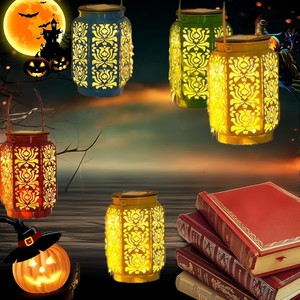 <b>Solar</b> Garden <b>Lanterns</b> Outdoor LED Projection Light Hollow Design Decorative <b>Hanging</b> Light For Courtyard Landscape Lighting - Product Image 3