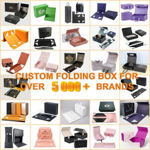 Custom Logo Magnet Folding Rigid Cardboard <b>Packaging</b> Box Recyclable Black Hard Paper Gift Box With Magnetic Lid - Product Image 2