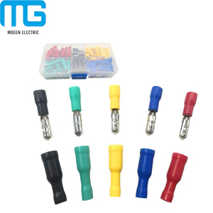 22-16 AWG 5 colores 100 piezas bala trasero conectores surtidos aislado mujer y hombre de latón de crimpado de terminales - Product Image 1