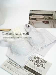 Soutien-gorge élégant à col en V avec bordure en dentelle, dos en U, design amincissant, push-up, respirant, tricoté, empêche le relâchement, soutien-gorge en dentelle - Product Image 6