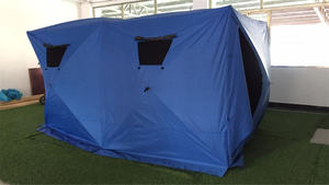 Cube en tissu Oxford imperméable Double <span class=keywords><strong>abri</strong></span> de pêche sur glace Pop-Up portable étanche pour 8 personnes avec 2 portes - Product Image 4