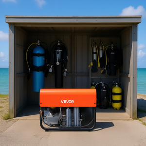 Vevor Diving <b>Air</b> Compressor 4500Psi Double Cylinder External <b>Water</b> Fan <b>Cooling</b> System PcP Model - Product Image 2