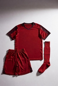 Conjunto de Camiseta de Fútbol Azul Marino para Hombre, Manga Corta, Cuello Redondo, Corte Atlético, 100% Poliéster, Diseño Sólido con Bloques de Color - Product Image 3
