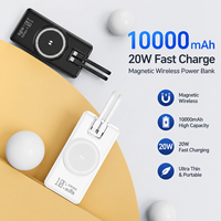 Batterie externe 20W 10000 mAh Type-C ultra-fine et portable avec câbles, chargeur rapide, affichage LED, chargeur de téléphone