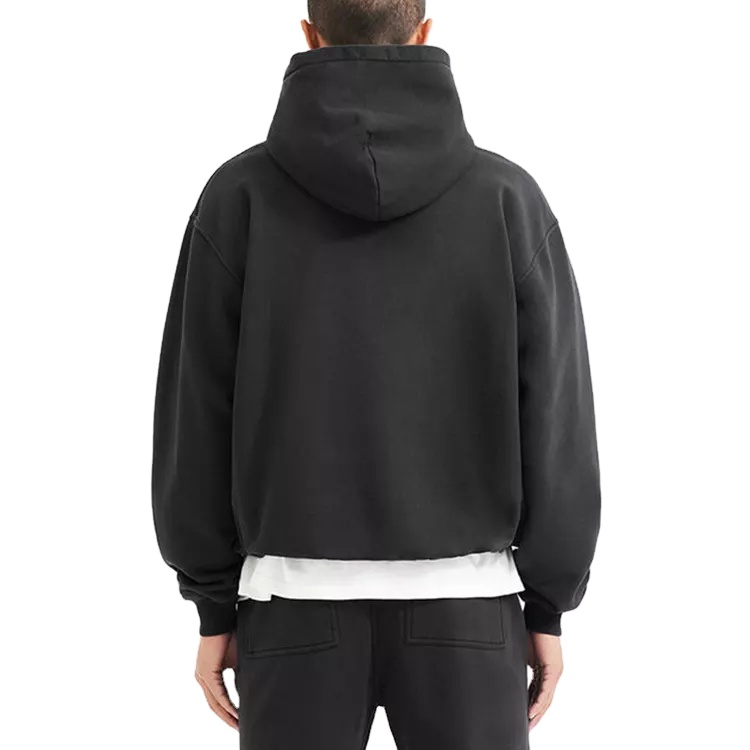 Custom Logo Men Double Zipper Oversize Heavy Weight Hoodie
