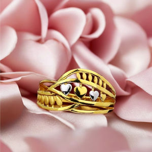 Anillo de diseño de corazón de oro de lujo para mujer, joyería fina, elegante regalo de aniversario de boda - Product Image 5