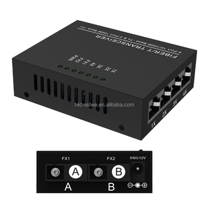 Transceptor de Fibra Óptica Megabit 10/100M, 2 SC, 4 RJ45, Convertidor de Medios Ethernet, Transceptor Óptico SMF Simplex SC - Product Image 1