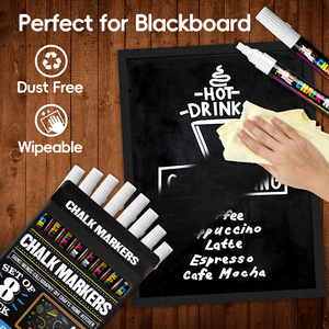 Pennarello a Gesso Liquido - Pennarello Bianco Cancellabile a Secco - <span class=keywords><strong>per</strong></span> Lavagne, Finestre, Bacheche, Vetro (Confezione da 8) 6mm - Product Image 6