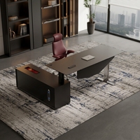 Bureau de direction moderne intelligent à hauteur réglable avec écran tactile, charge sans fil, écologique, en forme de L