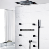 Ensemble de douche thermostatique, système de douche pluie, jet de brume avec jets corporels haute pression pour appartement, hôtel, villa