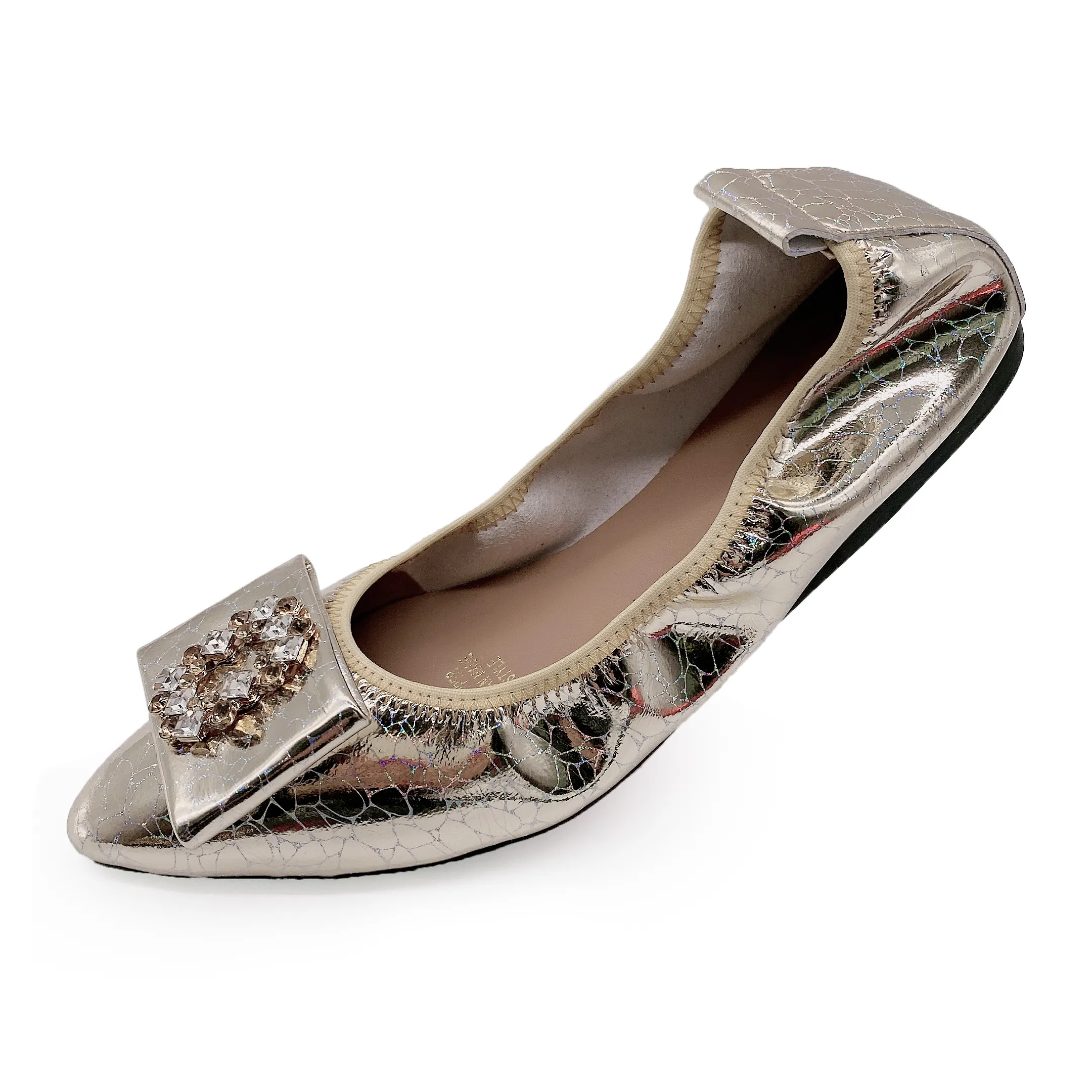 ODM 167-1 Rhinestone Pointed Toe Fashion Ballet Flats Women Shoes Confort Flats Ladies