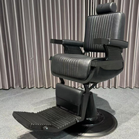 Fauteuil de Barbier Professionnel Noir Moderne Réglable et Inclinable Pivotant Robuste pour Salon de Coiffure – Vente en Gros