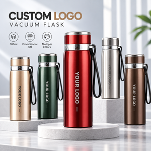 Bouteille isotherme sous vide à double paroi en acier inoxydable 600ml/800ml/1000ml avec logo personnalisé, anti-fuite, isolation thermique 12-24 heures, revêtement poudré - Product Image 1