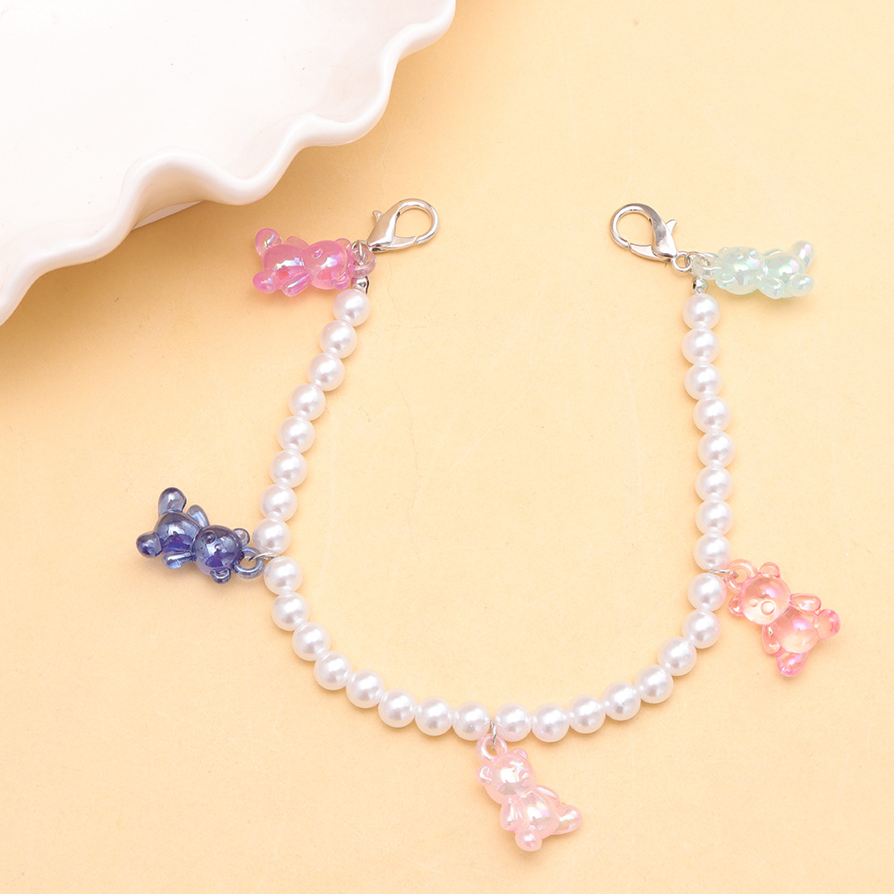 สายโซ่กระเป๋าพร้อมจี้หมีหลากสี