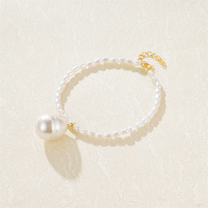 Bracelet CANNER en argent sterling 925 de luxe, perles irrégulières, étincelant, pour femmes, grosse perle - Product Image 2