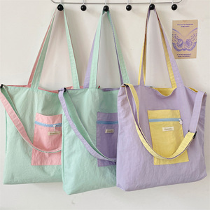 Sac fourre-tout en toile simple pour femme, nouvelle édition coréenne 2026, grande capacité, brodé, polyvalent, sac à bandoulière - Product Image 4