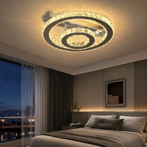 Plafonnier LED en cristal, 3 couleurs, luminosité personnalisable, variateur d'intensité, télécommande, luminaire pour cuisine, chambre à coucher - Product Image 2