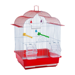 Gabbia Decorativa in Metallo per Uccelli di Piccola Taglia, per Pappagalli, Fringuelli, Zebre - Nido Ornamentale per Uccelli con Accessori Inclusi - Product Image 1