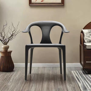 Nordic Solid Wood Rubberwood <b>Backrest</b> Dining Chair Chinese Modern Retro Duckbill Design Light Luxury Style Adult Use - Product Image 4