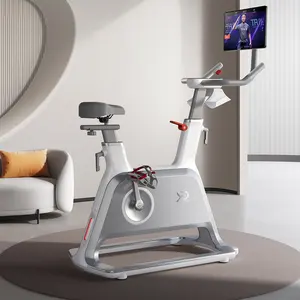 Heimtraining Fitness Spinnrad 6kg Schleifwheel magnetisches Spinnrad selbsterzeugender Strom mit großem Bildschirm und YPOOFIT APP