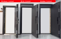 Porte Extérieure en Métal Rouge Certifiée CE, Anti-effraction, Résistante aux Intempéries, pour Villa, Cour, Jardin, Entrée, Résistance au Feu 45 min, Idéale pour Hôtels