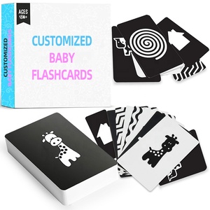 Fabbrica personalizza carta neonati e bambini piccoli Double face bianco e nero <span class=keywords><strong>alfabeto</strong></span> animale apprendimento carte didattiche flashcard - Product Image 4