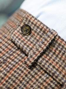 Gentleman britannique café pied de poule Plaid <span class=keywords><strong>Tweed</strong></span> Slim Fit taille haute <span class=keywords><strong>pantalon</strong></span> Plaid décontracté hommes pantalons - Product Image 4