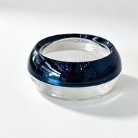 Pots cosmétiques vides Spot 50g, corps de pot transparent avec couvercle à vis électroplaqué bleu foncé, pots de rangement pour safran