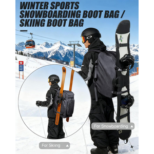60L Ski <b>Boot</b> Bag Backpack with Vacuum Pump Snow Drainage Hole Waterproof <b>Boot</b> Compartment Helmet Goggle Storage <b>Standing</b> Mat Fit - Product Image 5