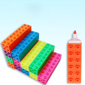 GF الأكثر مبيعًا لبنات البناء المضحكة أقلام تمييز ملونة إبداعية لطلاب المدارس أقلام رسم علامات الفلورسنت - Product Image 4