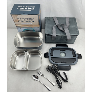 Chauffe-plat électrique 2-en-1 pour voiture et maison, boîte à lunch chauffante en acier inoxydable, portable, chauffage électrique KL01002 - Product Image 6