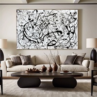 100% fait à la main Jackson Pollock inspiré abstrait toile Art goutte à goutte Style surréaliste peint à la main acrylique peinture à l'huile décor