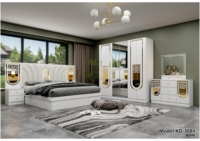 Ensembles de meubles de chambre à coucher de luxe Royal DAVINI 2026 avec portes de placard miroir, rangement et tête de lit lumineuse pour hôtels et appartements modernes