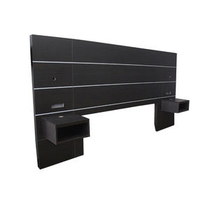 Testiera galleggiante a doppio re Formula in legno Set camera da <span class=keywords><strong>letto</strong></span> per Hotel <span class=keywords><strong>blu</strong></span> mobili per Hotel MDF moderno con testiera e cornice in melamina - Product Image 3