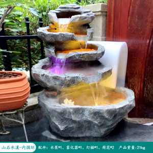Fontana da Esterno con Acqua Corrente e Ricircolo per Paesaggio Artificiale da Giardino, Design con Montagne, Rocce e Cascate per Acquari - Product Image 6